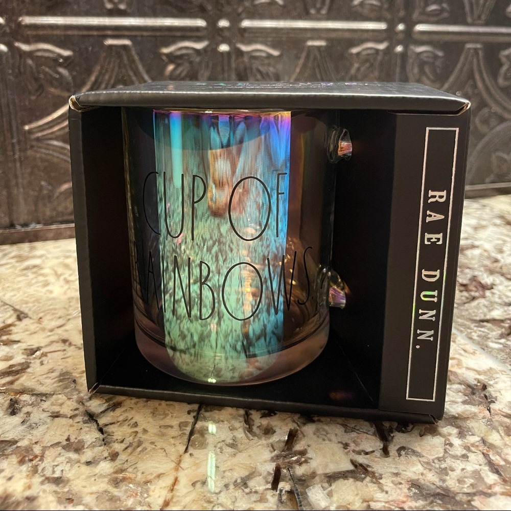 NWT RAE DUNN cup of rainbows mug